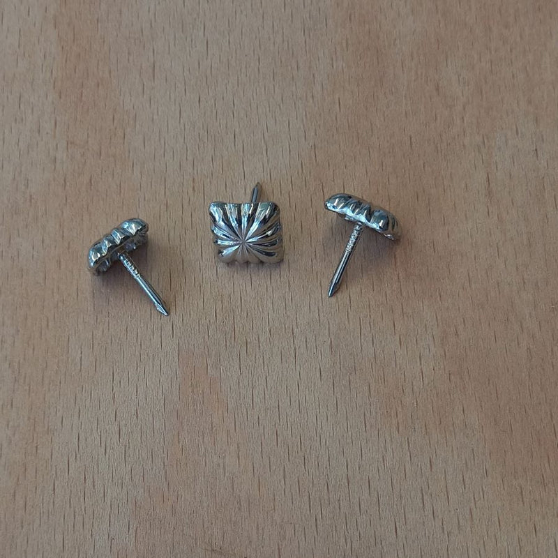 12mm Square Upholstery Nail 'NICKEL PLATED' Finish