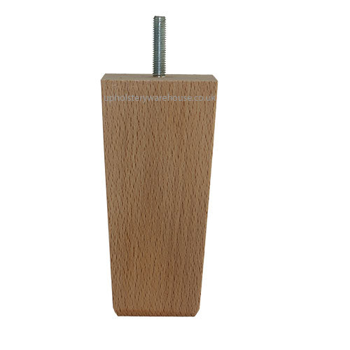 Square Tapered Wooden Furniture Leg - 135mm High - c/w Washer