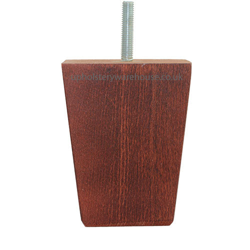 Square Tapered Wooden Furniture Leg - 100mm High - c/w Washer