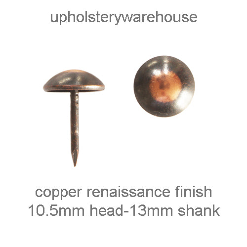 10.5mm 'COPPER RENAISSANCE'  Round Domed Decorative Upholstery Nail.