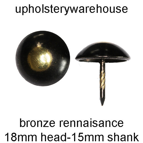 18mm Bronze Renaissance Round High Domed Decorative Upholstery Nail.