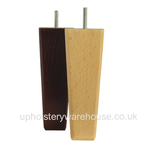 Square Tapered Wooden Furniture Leg- 200mm High - c/w Washer