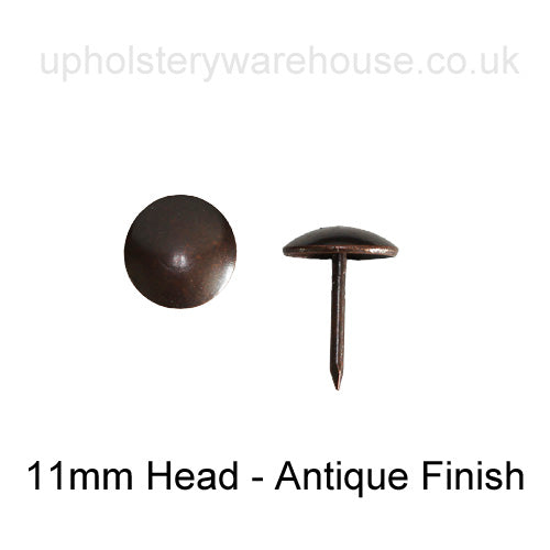 11mm 'ANTIQUE' Round Domed Decorative Upholstery Nail.