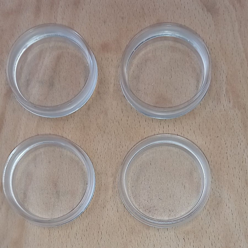 Castor Cups Transparent 60mm diameter  (Pack 4)