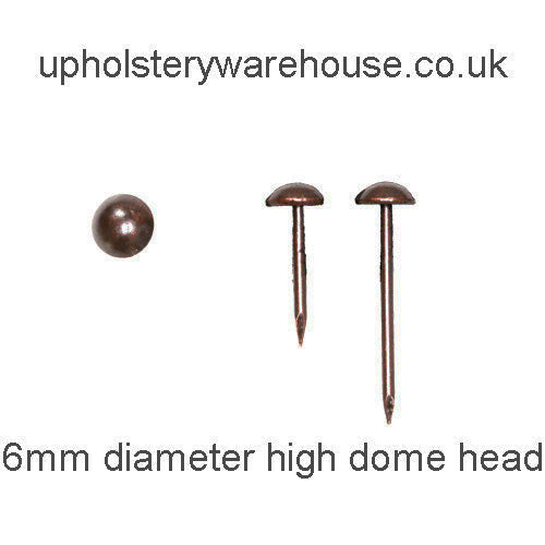 6mm 'ANTIQUE' Round High Domed Decorative Upholstery Nail.