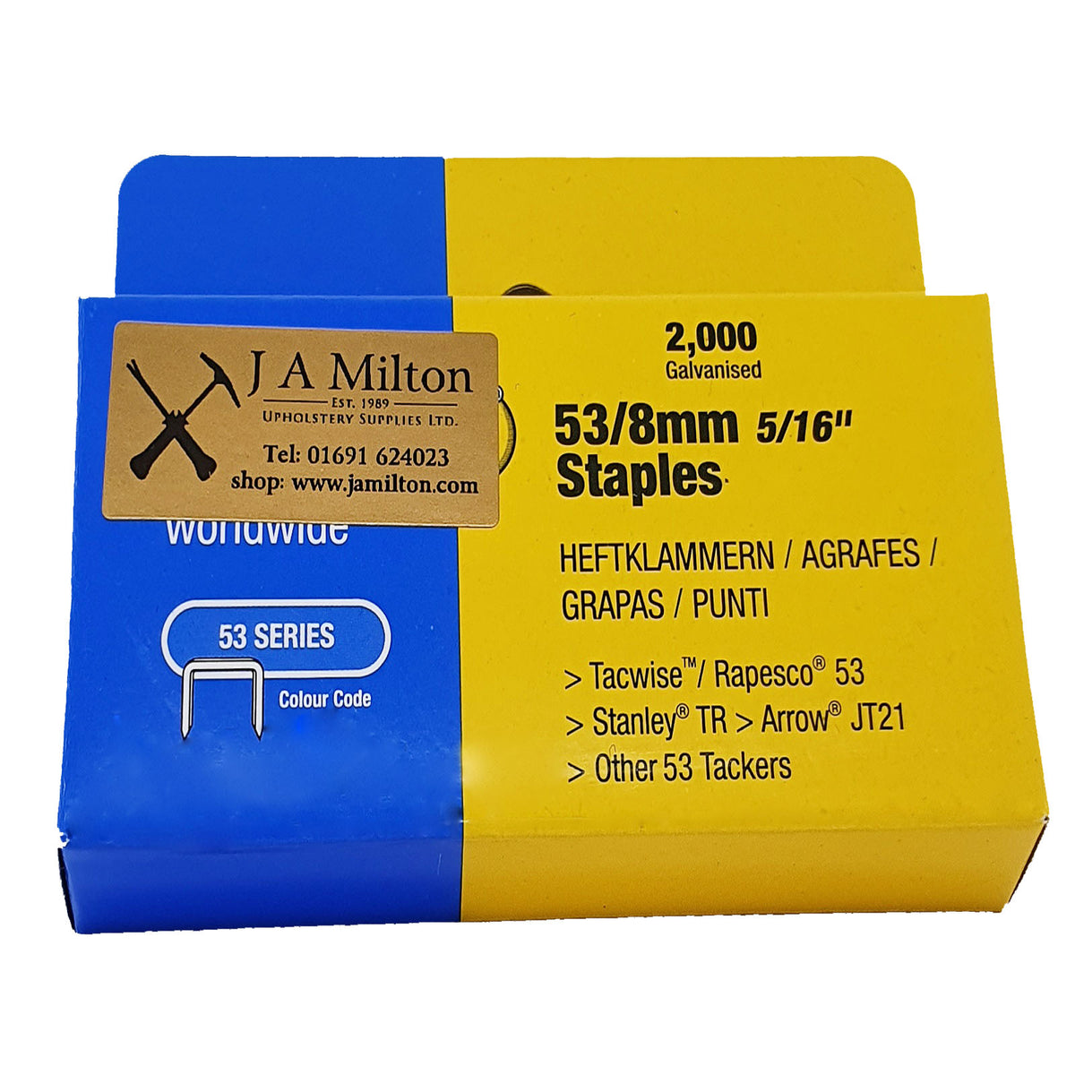 53 Series Staples – 12mm deep | Upholstery Warehouse