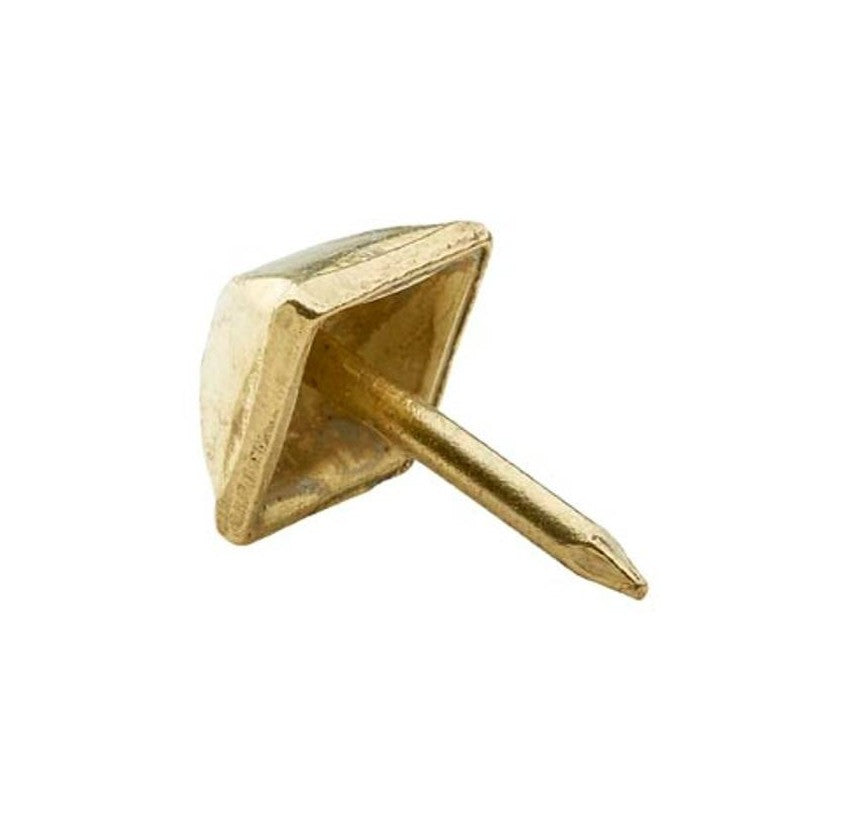 9mm Square BRASS PLATED Domed Upholstery Nails