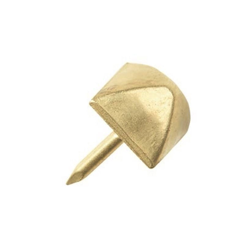 9mm Square BRASS PLATED Domed Upholstery Nails