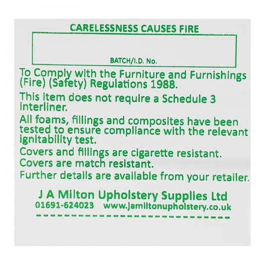 Carelessness Causes Fire – Adhesive Labels – Self Adh Labels - Does NOT include Schedule 3 Pk 10 | Upholstery Warehouse