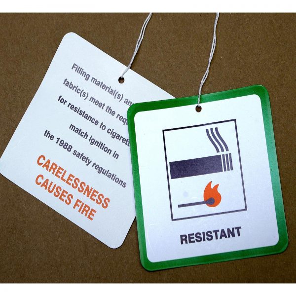 Cig/Match Resistant Swing Label Comp – Green – Cig/Match ResSwing Label Comp-Green pk 10 | Upholstery Warehouse