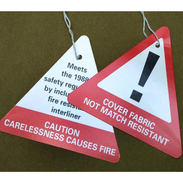 Swing Labels - Red – Swing Labels Red. with barrier cloth pk 10 | Upholstery Warehouse