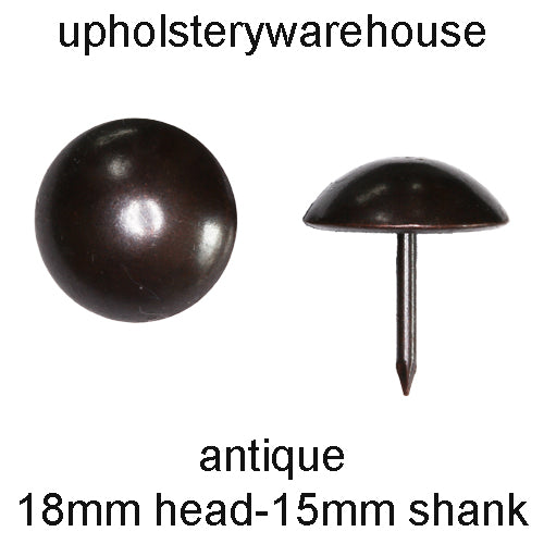 18mm 'ANTIQUE' Round High Domed Decorative Upholstery Nail.