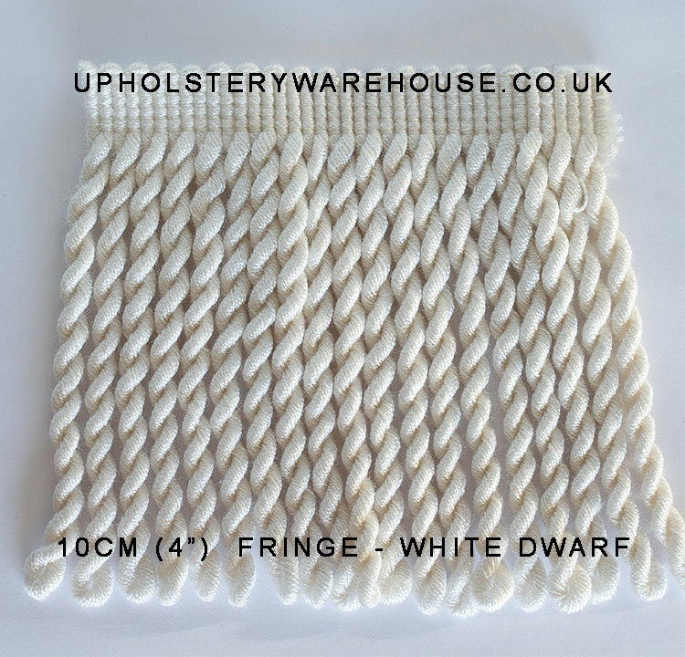 Zenith Bullion Fringe 12cm - White Dwarf - per metre.