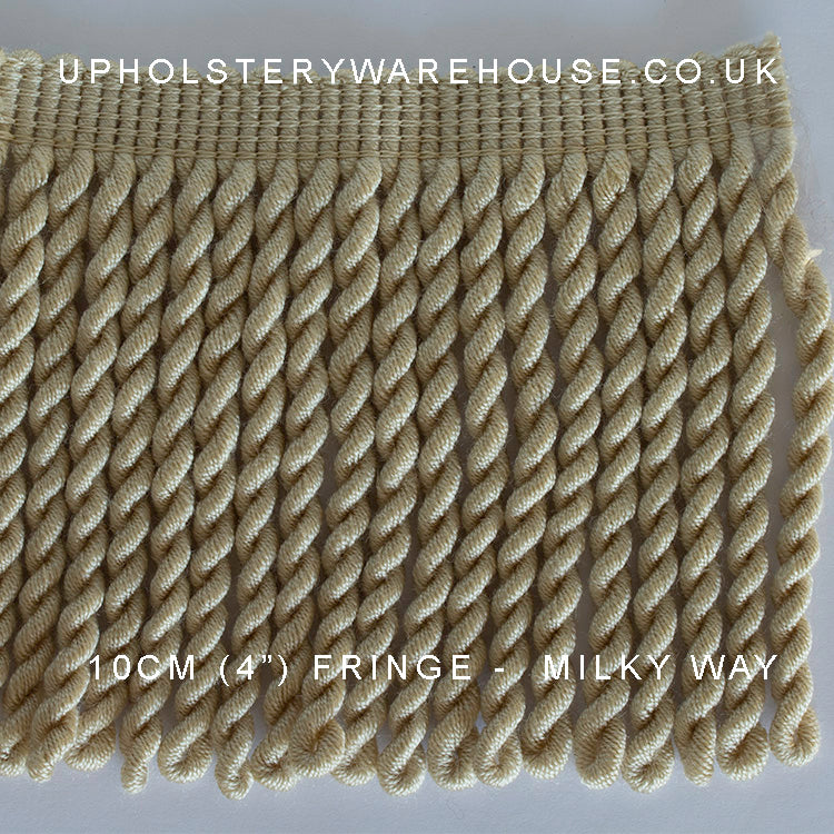 Zenith Bullion Fringe 12cm- Milky Way - per metre.