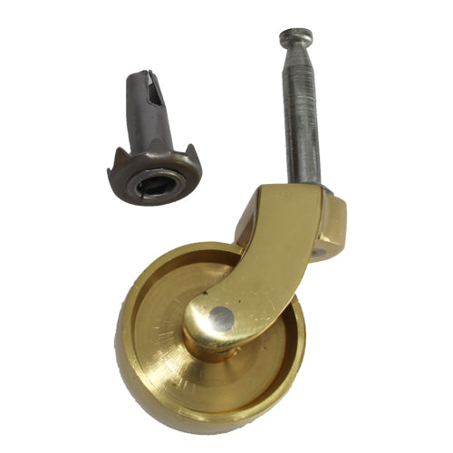 Brass Furniture Castor-Gripneck Fitting c/w Sockets. sold in pairs