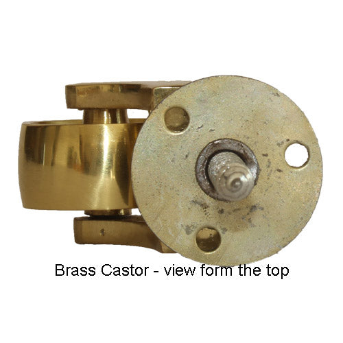 Brass Furniture Castors Screw and Plate Style.(four sizes) sold in pairs