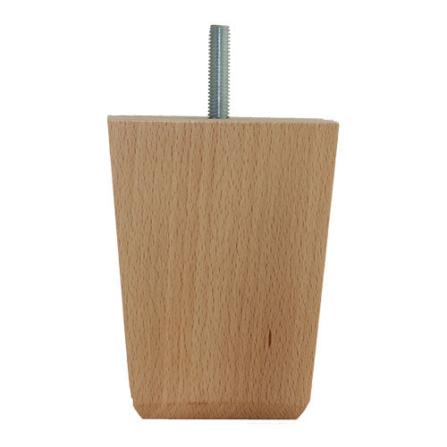 Square Tapered Wooden Furniture Leg - 100mm High - c/w Washer