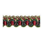 'Antique' Braid 7833 -  Red/Dark Green/Beige.