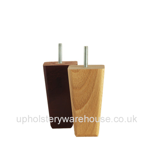 Square Tapered Wooden Furniture Leg - 120mm High - c/w Washer