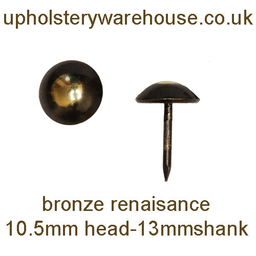 10.5mm 'BRONZE RENAISSANCE' Round Domed Decorative Upholstery Nail.
