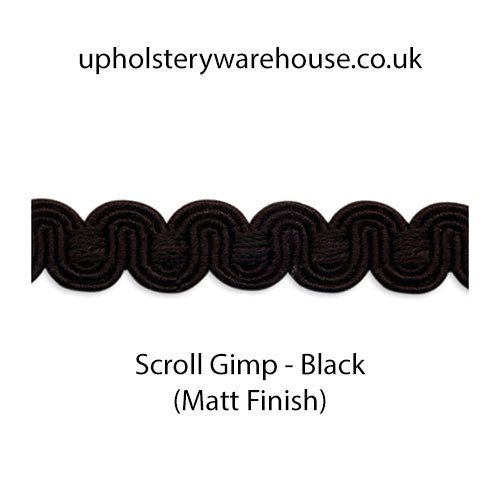Chiswick Scroll Braid - Black (Matte Finish)