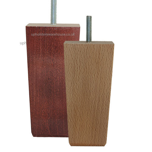 Square Tapered Wooden Furniture Leg - 135mm High - c/w Washer