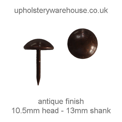 10.5mm ANTIQUE Round Domed Decorative Upholstery Nail.