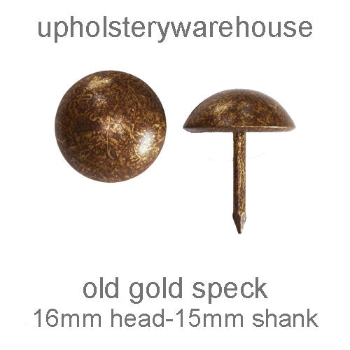 16mm 'OLD GOLD SPECK' Round High Domed Decorative Upholstery Nail.
