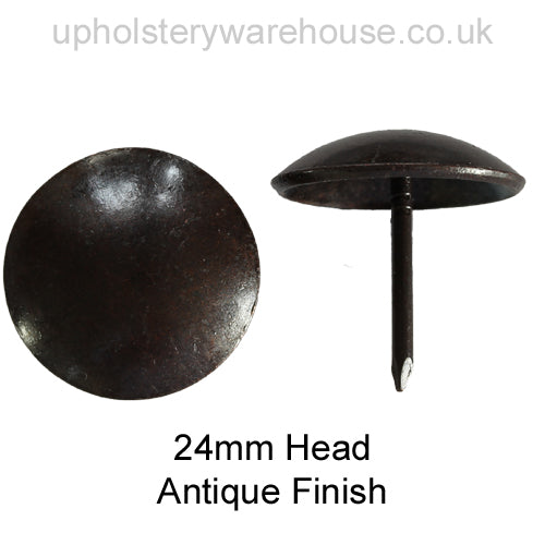 24mm 'ANTIQUE' Round Low Domed Decorative Upholstery Nail.