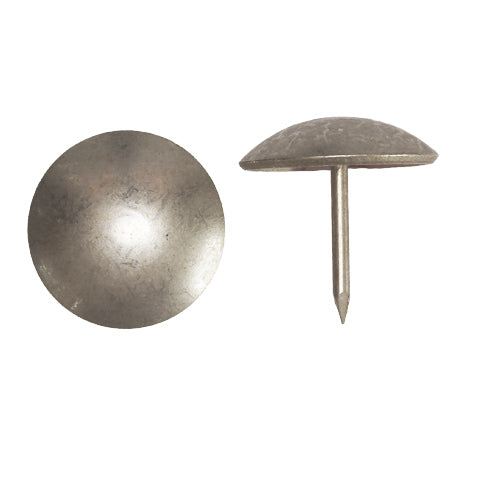 19mm PEWTER Round Low Domed Decorative Upholstery Nail.