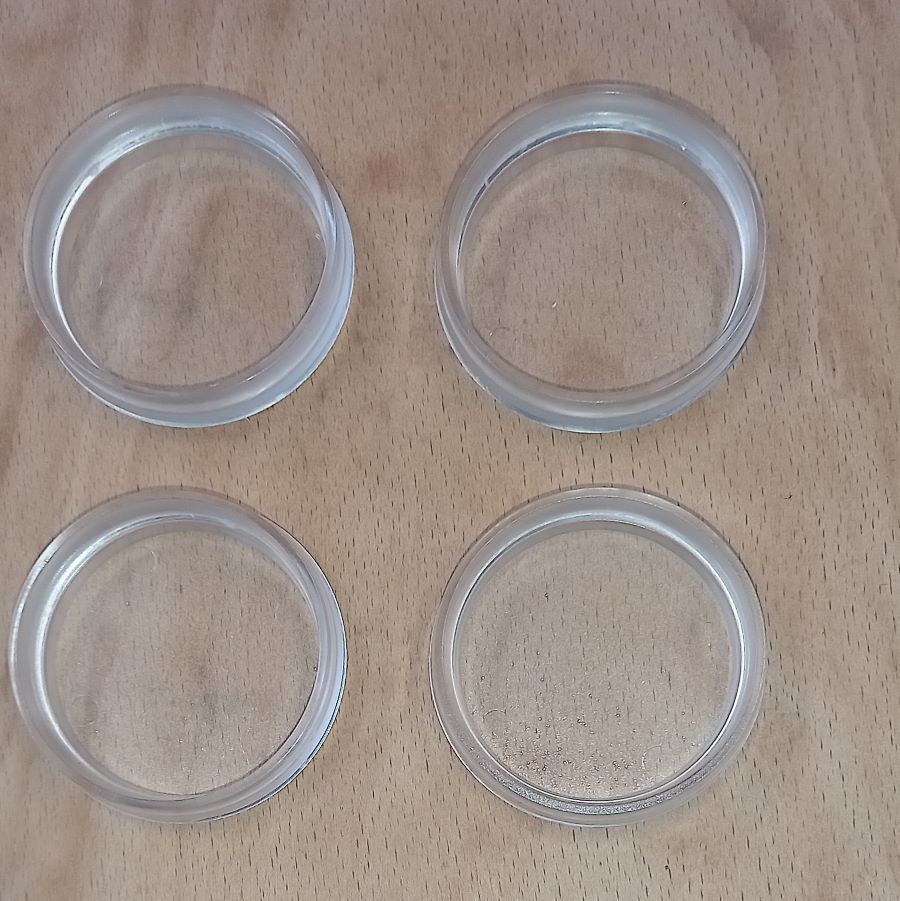 Castor Cups Transparent 60mm diameter  (Pack 4)