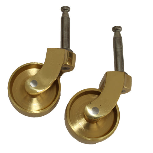 Brass Furniture Castor-Gripneck Fitting c/w Sockets. sold in pairs