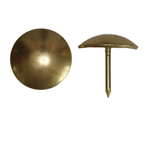 19mm BRASS PLATED Round Low Domed Decorative Upholstery Nail.