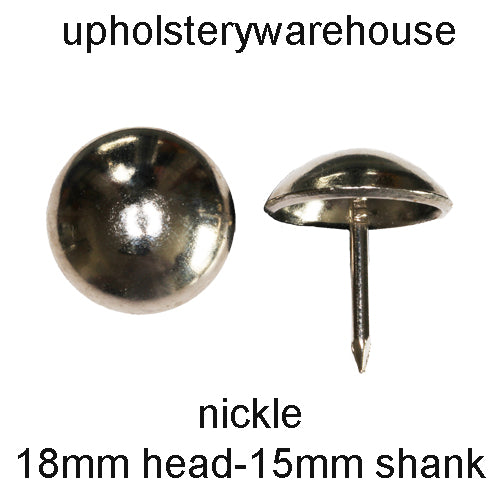 18mm NICKEL PLATED Round High Domed Decorative Upholstery Nail.