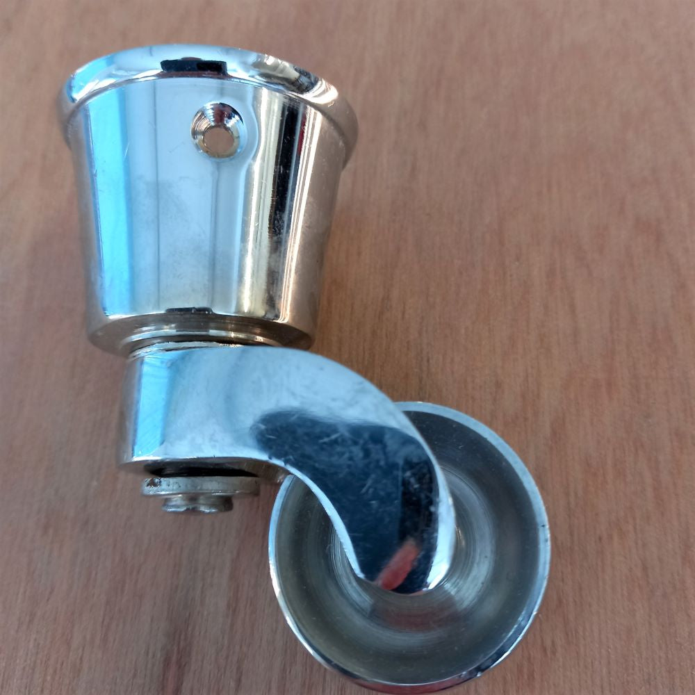 Chrome Castors Cup. In four sizes. (Pairs)