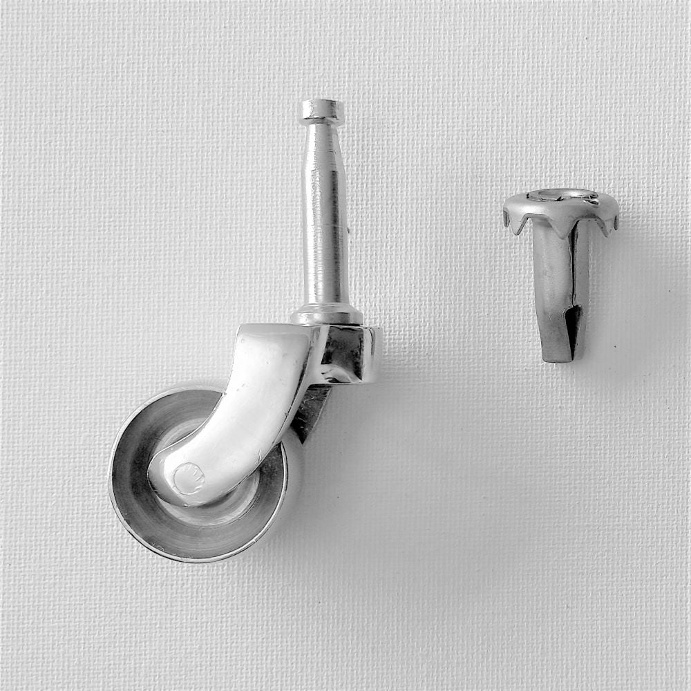 Chrome Grip Neck Castors c/w sockets (Pairs)