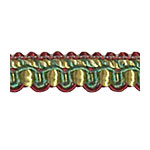 'Antique' Braid 242  - Green/Gold/Red