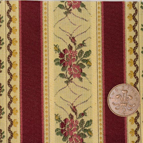 Regency Stripe Upholstery Fabric Red