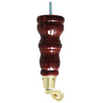 Round Beechwood Leg with Brass Castor 200mm high  -  Mahogany Finish