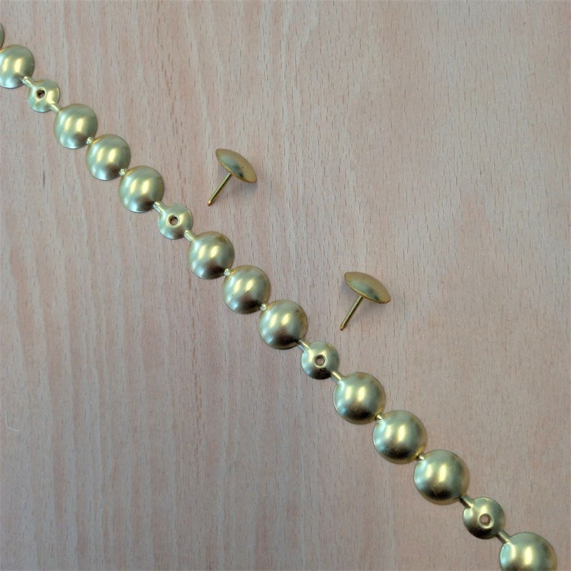 Upholstery Nail Strips - 16mm Dia. 'BRASS PLATED'