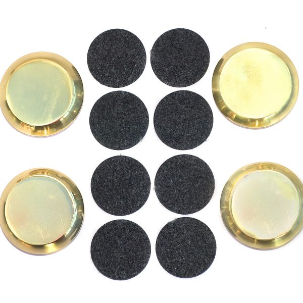 4 Brass Castor Cups and 8 Felt Pads