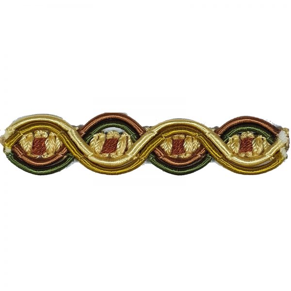 London Eye Braid -  Colour. 7081 Copper/Gold/Green