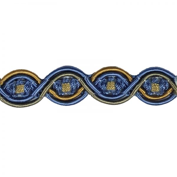 London Eye Braid - Colour 7086 Blue Beige Gold Mix