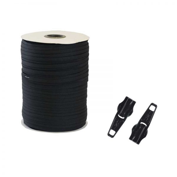 No 3 Continuous Zipping - Black