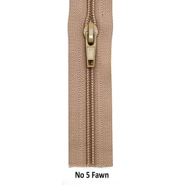 No 5 Continuous Zipping in Fawn
